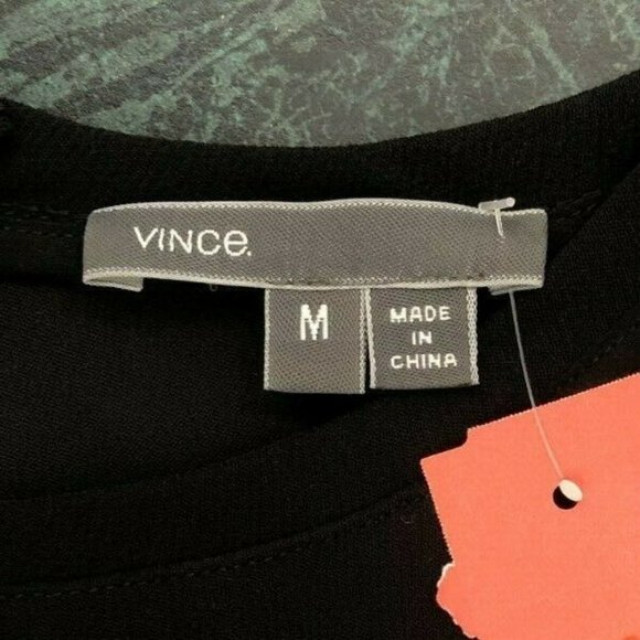 Vince Black Sheer Sleeve Shift Dress size Medium - Picture 6 of 8